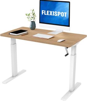 Flexispot Höhenverstellbarer Schreibtisch mit Tischplatte. (Grau+Ahorn, 120 x 60 cm)