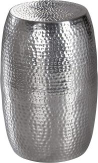 Wohnling Beistelltisch PADRO 30 x 49,5 x 30 cm Aluminium Dekotisch orientalisch rund, Silber