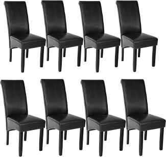 8 Esszimmerstühle, ergonomisch, massives Hartholz - schwarz