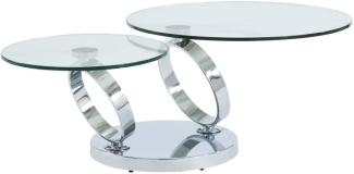 Couchtisch mit drehbaren Tischplatten Sicherheitsglas & Metall JOLINE - Metallisch