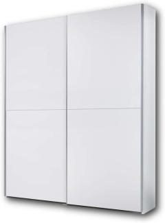 Stella Trading PULS Eleganter Kleiderschrank mit viel Stauraum - Vielseitiger Schwebetürenschrank in weiß, schachbrett weiß - 170 x 195 x 58 cm (B/H/T)