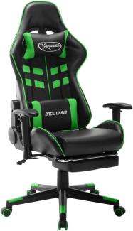 vidaXL Gaming-Stuhl mit Fußstütze Schwarz und Grün Kunstleder [20513]