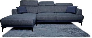 Sofa HWC-G44, Couch Ecksofa L-Form, Liegefläche Nosagfederung Taschenfederkern Teppich verstellbar ~ links, dunkelgrau