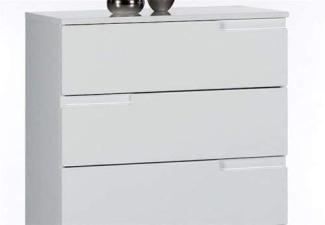 SPICE Kommode in Hochglanz Weiß - Modernes Sideboard mit viel Stauraum für Ihren Wohnbereich - 50 x 80 x 40 cm (B/H/T)