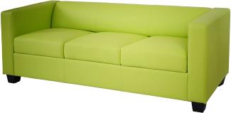 3er Sofa Couch Loungesofa Lille ~ Kunstleder, hellgrün