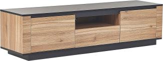 TV-Möbel heller Holzfarbton schwarz mit Schublade 152 x 40 x 39 cm BILLINGS