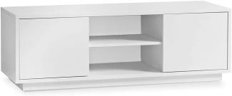 AILEENSTORE TV-Lowboard Eyecatcher - Fernseher-Tisch in Holz-Optik - HiFi-Kommode mit 2 Türen & 2 Fächern - Wohnzimmer-Möbel Weiß