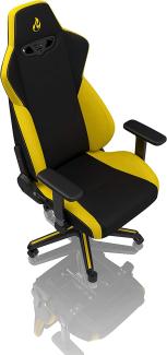 NITRO CONCEPTS S300 Gamingstuhl - Ergonomischer Bürostuhl Schreibtischstuhl Chefsessel Bürostuhl Pc Stuhl Gaming Sessel Stoffbezug Belastbarkeit 135 Kilogramm - Astral Yellow (Gelb)