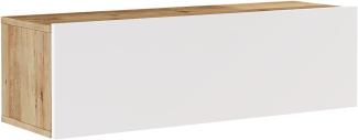 [en. casa] TV Hängeboard Lapinlahti Lowboard Hängeschrank 100 cm TV Board Fernsehtisch Wandregal hängend Eiche rustikal/Weiß