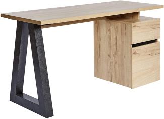 Amazon Marke - Movian Stanberg - Schreibtisch mit einer Schublade und 1 Tür, 140 x 55 x 76 cm, Eiche-/Beton-Effekt