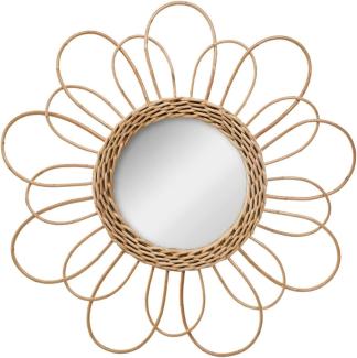 Spiegel aus Rattan, Blume, Dm. 38 cm, beige