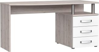 'Rondino' Schreibtisch, Sandeiche/ weiß Hochglanz, 70,2 x 59,9 x 138 cm