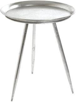 HAKU Möbel Beistelltisch, Metall, Silber, Ø 44 x H 54 cm