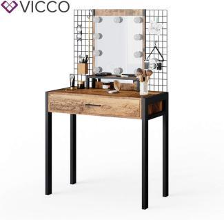 Vicco 'Design Fyrk' Schminktisch, inkl. LED-Beleuchtung und Spiegel, Metallgestell