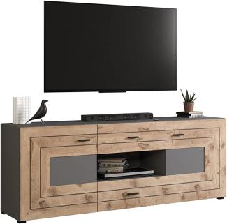 TV-Lowboard Freno in Eiche und grau matt 180 cm