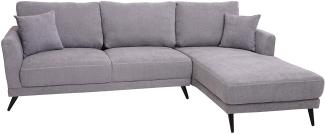 Sofa HWC-G43, Couch Ecksofa L-Form 3-Sitzer, Liegefläche Nosagfederung Taschenfederkern ~ rechts, grau