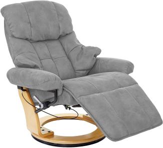 MCA Relaxsessel Calgary 2, Fernsehsessel Sessel, Stoff/Textil 150kg belastbar ~ hellgrau, naturbraun