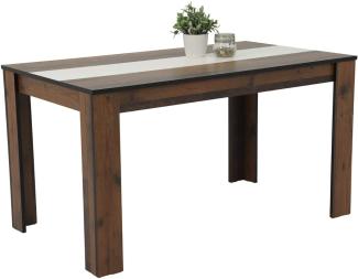 Tisch Esszimmer Küchentisch Tischgruppe ca. 140 x 80 cm MAREIKE Wendeplatte schwarz / weiß