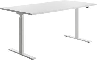 Topstar E-Table Höhenverstellbarer Schreibtisch, Holz, Weiss/Weiss, 160x80