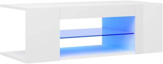 TV-Schrank mit LED-Leuchten Hochglanz-Weiß 90x39x30 cm