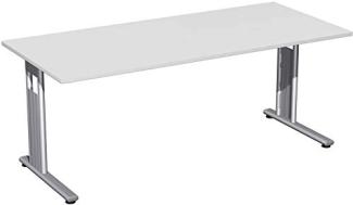 Schreibtisch, Lichtgrau / Silber, 180 x 80 cm