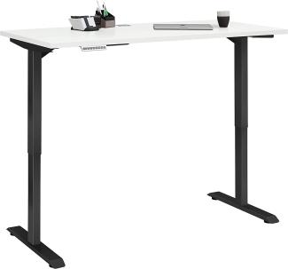 Schreibtisch "5502" aus Metall / Spanplatte in Metall anthrazit - weiß matt. Abmessungen (BxHxT) 135x120x68 cm