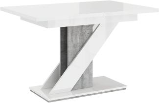 Mirjan24 Tisch Malzik, weiß Hochglanz / beton