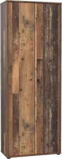 Forte TEMPRA 2 Schrank mit 2 Türen, Holzwerkstoff, Old – Wood Vintage, 73. 7 x 197. 5 x 34. 8 cm