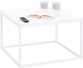 CARO-Möbel Couchtisch Novy Wohnzimmertisch mit elegantem Metallgestell, Beistelltisch in weiß/weiß, 67 x 67 cm