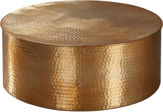 Wohnling Couchtisch RAHIM 75 x 31 x 75 cm Aluminium Beistelltisch orientalisch rund, Gold