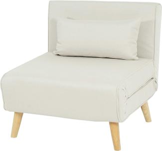 Schlafsessel HWC-D35, Schlafsofa Funktionssessel Klappsessel Relaxsessel Jugendsessel Sessel, Stoff/Textil ~ creme-beige