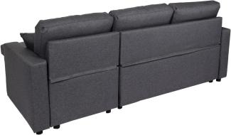 Ecksofa mit Bettkasten HWC-L17, Couch Sofa L-Form, Liegefläche Nosagfederung ~ dunkelgrau