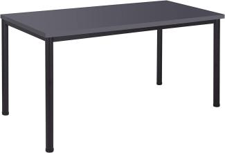 Schreibtisch u. Besprechungstisch mit schwarzem Tischgestell | Konferenztisch Bürotisch Computertisch Mehrzwecktisch Arbeitstisch PC-Tisch Homeoffice-Tisch (anthrazit, 160 x 80 x 77,5 cm)