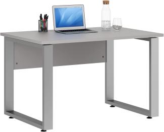 Schreibtisch "1340" aus Spanplatte / Metall in platingrau - Alu-Optik. Abmessungen (HxT) 75x80 cm