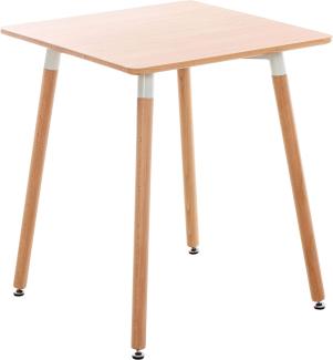 CLP Küchentisch VIBORG I Esstisch Mit MDF Tischplatte I Bistrotisch Mit Buchenholzgestell, Farbe:Natura, Größe:60 cm