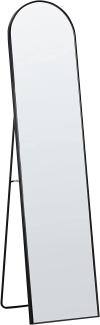 Stehspiegel Schwarz mit dekorativem Rahmen 36 x 150 cm Oval Industriestil Ganzkörper für Ecke Schlafzimmer Garderobe Bad Wohnzimmer