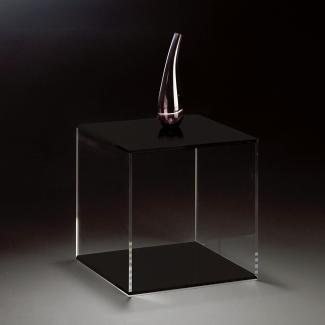 Hochwertiger Acryl-Glas Würfel, klar / schwarz, 35 x 35 cm, H 35 cm, Acryl-Glas-Stärke 8 mm