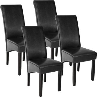 4 Esszimmerstühle, ergonomisch, massives Hartholz - schwarz