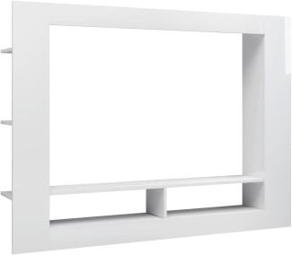 vidaXL TV-Schrank Hochglanz-Weiß 152 x 22 x 113 cm Spanplatte