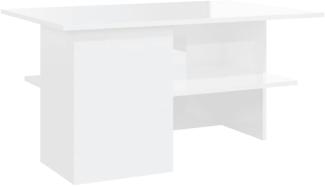 vidaXL Couchtisch Hochglanz-Weiß 90x60x46,5 cm Spanplatte