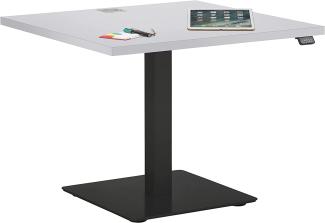 Schreibtisch "5511" aus Metall / Spanplatte in Metall anthrazit - weiß matt. Abmessungen (BxHxT) 80x127x80 cm