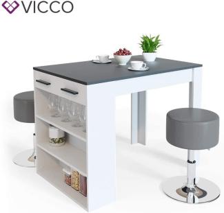 Vicco Bartisch Repose Stehtisch Loungetisch Tresentisch Tisch Küchentisch Regal mit Barhocker