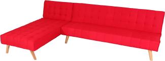 Ecksofa HWC-K38, Sofa Klappsofa, Liegefläche links/rechts, Stoff/Textil Massivholz FSC zertifiziert ~ rot