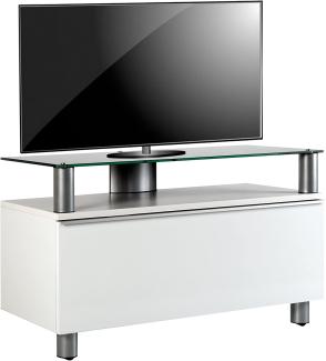VCM Premium TV Möbel Clano Weißlack/Schwarzglas