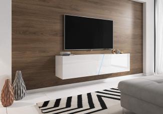 TV-Lowboard Space Lack Hochglanz weiß mit Beleuchtung 160 cm