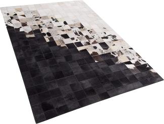 Teppich Kuhfell weiß / schwarz 160 x 230 cm Patchwork Kurzflor KEMAH