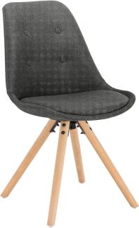 WOLTU® BH54dgr-1 1 Stück Esszimmerstuhl, Sitzfläche aus Leinen, Design Stuhl,Küchenstuhl, Holzgestell, Dunkelgrau