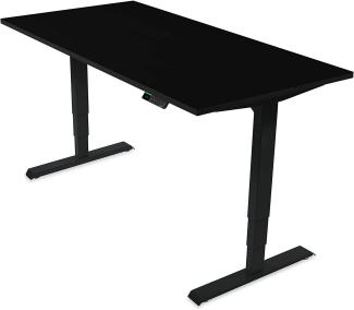 Desktopia Pro X - Elektrisch höhenverstellbarer Schreibtisch / Ergonomischer Tisch mit Memory-Funktion, 7 Jahre Garantie - (Schwarz, 120x80 cm, Gestell Schwarz)