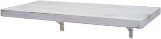Wandtisch HWC-H48, Wandklapptisch Wandregal Tisch, klappbar Massiv-Holz ~ 100x50cm shabby weiß