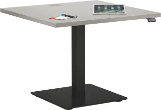 Schreibtisch "5511" aus Metall / Spanplatte in Metall anthrazit - platingrau. Abmessungen (BxHxT) 80x127x80 cm